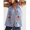 image:imageGORGLITTER Womens Floral Embroidered Tops Y2K Sleeveless Scoop Neck Button Down Tank Top Summer Graphic Going Out TopBlue