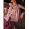image:imageGORGLITTER Womens Floral Embroidered Tops Y2K Sleeveless Scoop Neck Button Down Tank Top Summer Graphic Going Out TopRed Gingham