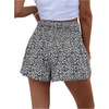 image:imageGORGLITTER Womens Floral Flowy Shorts Wide Leg High Waisted Summer Boho Shorts Black Small