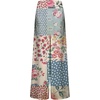 image:imageGORGLITTER Womens Floral Patchwork Pants Boho Wide Leg Colorblock High Waisted Vacation Trousers Beach PantsBlue