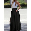 image:imageGORGLITTER Womens Flowy Maxi Skirt Pleated High Waist A Line Long Skirts Work Business Trendy Outfits 2025Black