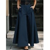 image:imageGORGLITTER Womens Flowy Pleated Dress Pants Dressy Trouser Casual High Waist Wide Leg Business Casual Slacks Work PantBlue