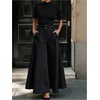 image:imageGORGLITTER Womens Flowy Pleated Dress Pants Dressy Trouser Casual High Waist Wide Leg Business Casual Slacks Work PantSolid Black