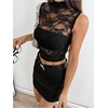 image:imageGORGLITTER Womens Gothic Lace Rave Festival Tank Top Y2K Goth Mesh Sleeveless Mock Neck See Through Going Out Crop TopBlack