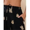 image:imageGORGLITTER Womens Graphic Baggy Pants Embroideried Beach Vacation Wide Leg Drawstring High Waist Straight Leg TrousersBlack