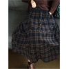 image:imageGORGLITTER Womens Grunge Plaid Maxi Skirt Casual Dressy Flowy Gingham High Waist Patchwork Western A Line Midi SkirtsDark Blue