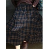 image:imageGORGLITTER Womens Grunge Plaid Maxi Skirt Casual Dressy Flowy Gingham High Waist Patchwork Western A Line Midi SkirtsDark Blue
