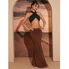 image:imageGORGLITTER Womens High Waisted Bodycon Maxi Skirt Flowy Pencil Long Fishtail Floor Length Skirts Going Out OutfitsBrown