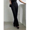 image:imageGORGLITTER Womens High Waisted Business Casual Work Trousers Dress Pants Dressy Office Straight Leg Slacks Pants TrendyBlack