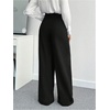 image:imageGORGLITTER Womens High Waisted Trousers Dress Pants Dressy Casual Wide Leg Straight Business Casual Work Slacks PantsBlack
