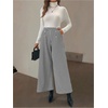 image:imageGORGLITTER Womens Houndstooth Pants Plaid High Waisted Wide Leg Dress Pants Business Casual TrousersBlack