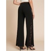 image:imageGORGLITTER Womens Lace Bell Bottoms High Waisted Flare Flared Dress Pants Business Casual Office Work TrousersBlack
