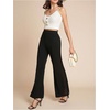 image:imageGORGLITTER Womens Lace Bell Bottoms High Waisted Flare Flared Dress Pants Business Casual Office Work TrousersBlack