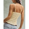image:imageGORGLITTER Womens Lace Tank Top V Neck Cropped Spaghetti Strap Layered Sheer Sleeveless Camisole Going Out TopsYellow
