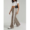 image:imageGORGLITTER Womens Leopard Cheetah Baggy Pants Bow High Waisted Wide Leg TrousersBrown