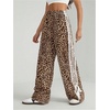 image:imageGORGLITTER Womens Leopard Cheetah Baggy Pants Bow High Waisted Wide Leg TrousersCoffee Brown
