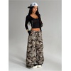 image:imageGORGLITTER Womens Leopard Parachute Pants Cheetah Print Baggy Cargo Track Pants Y2K Elastic High Waisted TrousersGrey