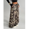 image:imageGORGLITTER Womens Leopard Parachute Pants Cheetah Print Baggy Cargo Track Pants Y2K Elastic High Waisted TrousersGrey