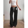 image:imageGORGLITTER Womens Low Rise Baggy Pants Wide Leg Sweatpants Lightweight Y2k Joggers Trousers Streerwear 2000s PantsBlack Graphic