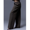image:imageGORGLITTER Womens Low Rise Dress Pants Dressy Low Waisted Wide Leg Straight Business Work Trousers Slacks Pants BottomsArmy Green
