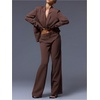 image:imageGORGLITTER Womens Low Rise Dress Pants Dressy Low Waisted Wide Leg Straight Business Work Trousers Slacks Pants BottomsBurgundy