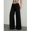 image:imageGORGLITTER Womens Low Rise Dress Pants Flared Wide Leg Work Trousers Business Causal OutfitsBlack