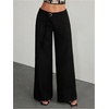 image:imageGORGLITTER Womens Low Rise Dress Pants Flared Wide Leg Work Trousers Business Causal OutfitsBlack