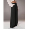 image:imageGORGLITTER Womens Low Rise Waisted Dress Pants Trousers Dressy Wide Leg Straight Slacks Pants Business Casual OutfitsBlack