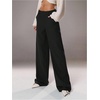 image:imageGORGLITTER Womens Low Rise Waisted Dress Pants Trousers Dressy Wide Leg Straight Slacks Pants Business Casual OutfitsBlack