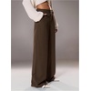 image:imageGORGLITTER Womens Low Rise Waisted Dress Pants Trousers Dressy Wide Leg Straight Slacks Pants Business Casual OutfitsBrown