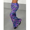 image:imageGORGLITTER Womens Neon Rave Pants Flared Leggings Bell Bottom Y2k 70s Festival Outfit Cute Hippie Disco TrousersMulti Neon