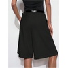 image:imageGORGLITTER Womens Pleated Baggy Dress Shorts Wide Leg Oversized Busniness Casual Office Work Shorts with PocketsBlack