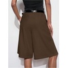 image:imageGORGLITTER Womens Pleated Baggy Dress Shorts Wide Leg Oversized Busniness Casual Office Work Shorts with PocketsBrown