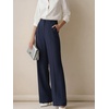 image:imageGORGLITTER Womens Pleated High Waisted Dress Pants Trousers Dressy Wide Leg Straight Business Casual Work Slacks PantsBlue