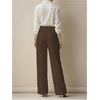 image:imageGORGLITTER Womens Pleated High Waisted Dress Pants Trousers Dressy Wide Leg Straight Business Casual Work Slacks PantsCoffee