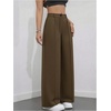 image:imageGORGLITTER Womens Pleated High Waisted Dress Pants Trousers Dressy Wide Leg Straight Business Casual Work Slacks PantsCoffee