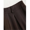 image:imageGORGLITTER Womens Pleated High Waisted Trousers Dress Pants Dressy Casual Wide Leg Business Casual Work Slacks PantsCoffee Brown