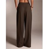 image:imageGORGLITTER Womens Pleated Low Rise Dress Pants Baggy Wide Leg Low Waisted Work Slacks Going Out Business Casual OutfitsCoffee Brown