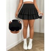 image:imageGORGLITTER Womens Plus Size Ruffle Skirt Layered High Waist A Line Flowy Mini SkirtsSolid Black