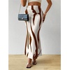 image:imageGORGLITTER Womens Ruched Bodycon Maxi Skirt High Waisted Fishtail Pencil Long Winter Skirts Fall Trendy 2025Coffee Brown