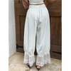image:imageGORGLITTER Womens Ruffle Lace Pants Boho Long Bloomers Vintage Pantaloons Summer Beach Travel Vacation Pants TrousersWhite