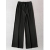 image:imageGORGLITTER Womens Satin Wide Leg Pants Drawstring Waist Baggy Long Pants Dressy TrousersBlack