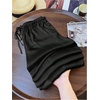 image:imageGORGLITTER Womens Satin Wide Leg Pants Drawstring Waist Baggy Long Pants Dressy TrousersBlack