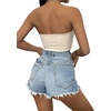 image:imageGORGLITTER Womens Sexy Corset Tops Summer Vacation Beachy Outfits Y2K Strapless Bandeau Bustier Crop Tube Top TrendyBeige