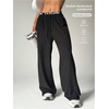 image:imageGORGLITTER Womens Stacked Baggy Sweatpants Y2K Fall Wide Leg High Waist Jogger Travel Yoga Workout Sweat PantsBlack