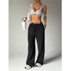 image:imageGORGLITTER Womens Stacked Baggy Sweatpants Y2K Fall Wide Leg High Waist Jogger Travel Yoga Workout Sweat PantsBlack