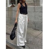 image:imageGORGLITTER Womens Striped Dress Pants Pinstripe Wide Leg Long Pants Baggy Business Casual Workout TrousersWhite