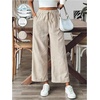 image:imageGORGLITTER Womens Striped Linen Capri Pants Summer Wide Leg High Waisted Dressy Casual Cropped Ankle PantsBrown and White