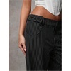 image:imageGORGLITTER Womens Striped Low Rise Dress Pants Straight Wide Leg Business Casual Slacks Trousers with PocketsBlack