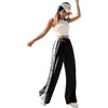 image:imageGORGLITTER Womens Tear Away Wide Leg Pants Elastic Waist Baggy Sweatpants Side Snap Pull On Track Pants with PocketsBlack and White
